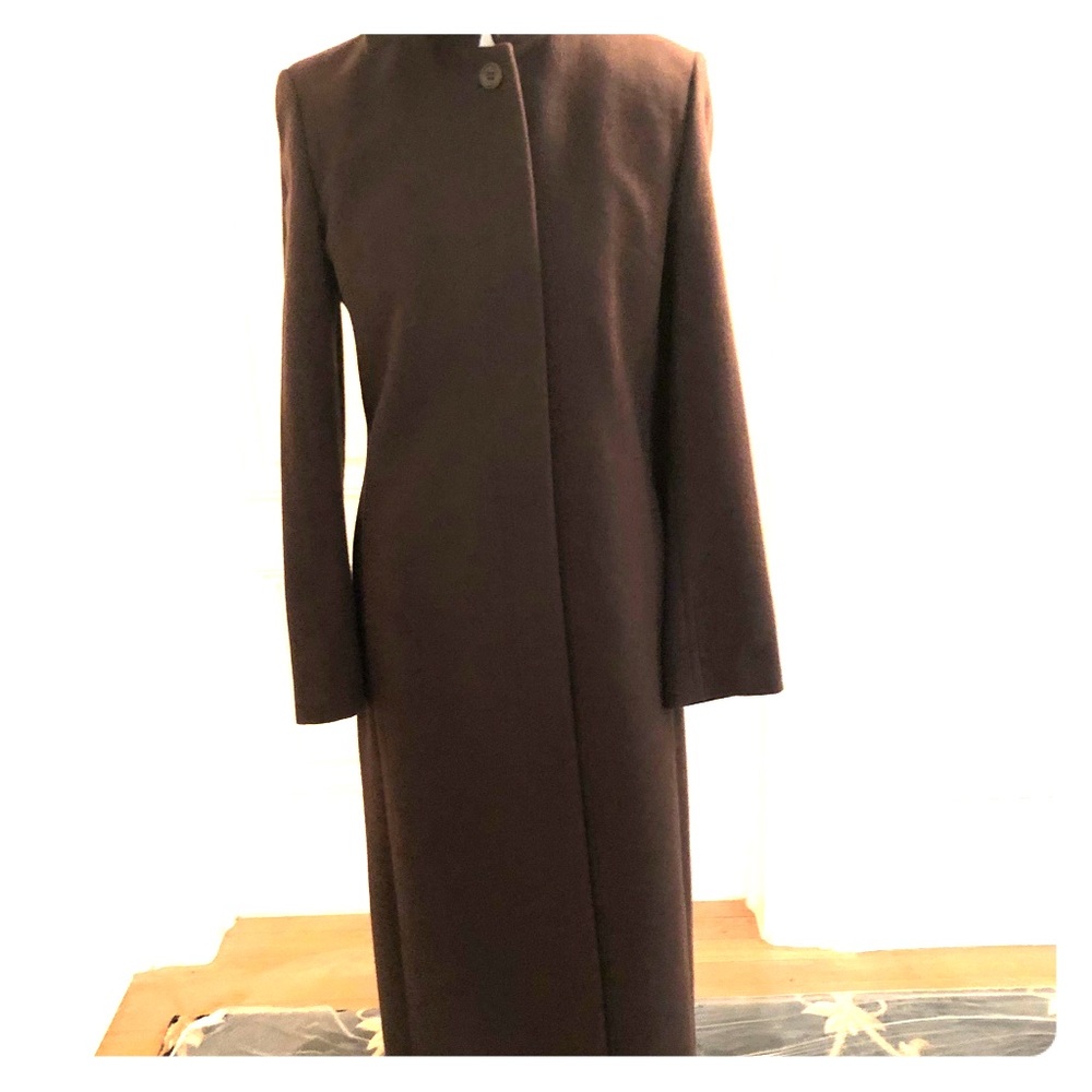 BROOKS BROTHERS:  Dk brown cashmere/wool overcoat